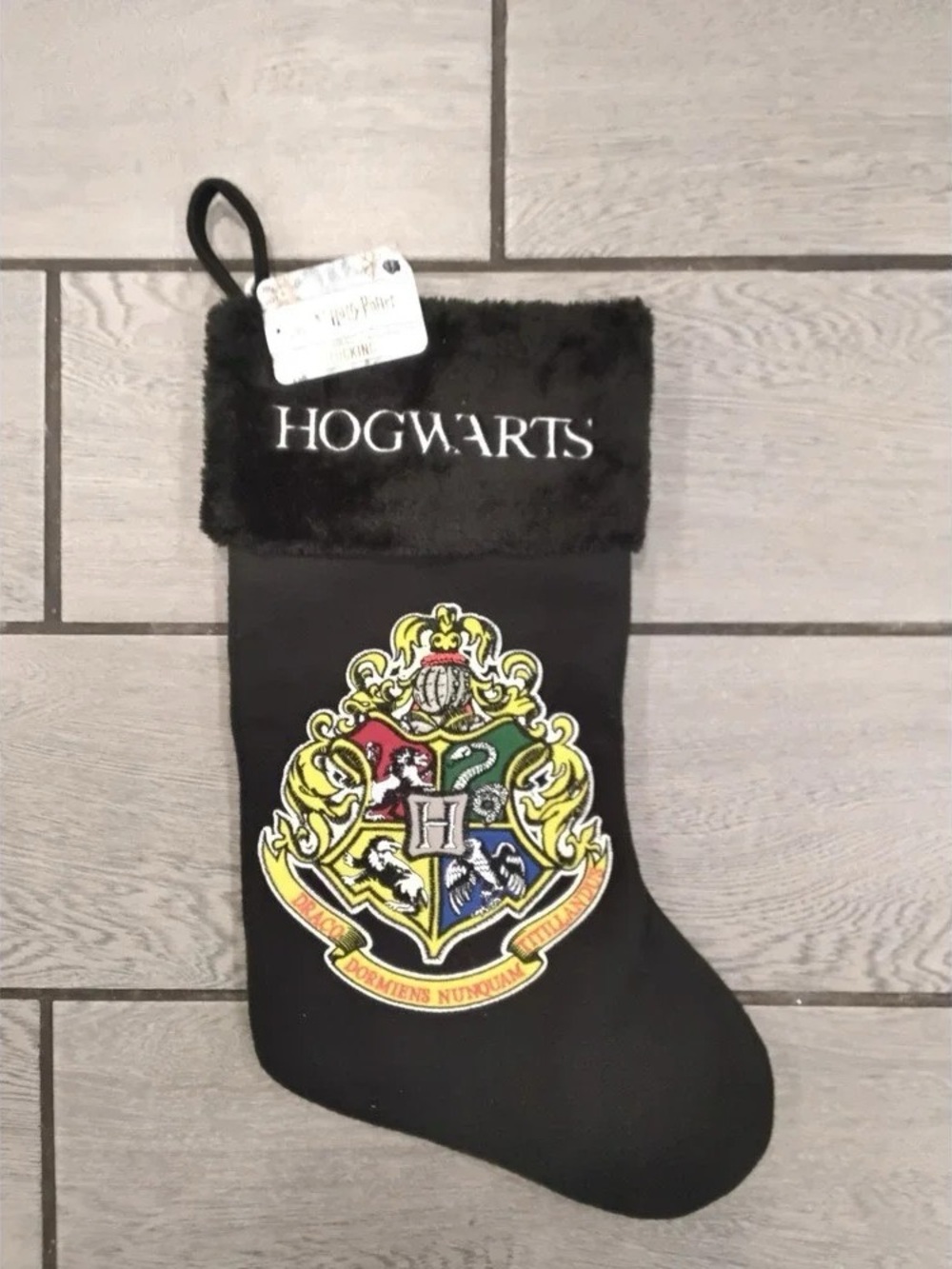 Hogwarts Crest Black Holiday Stocking - Official Inspired Design